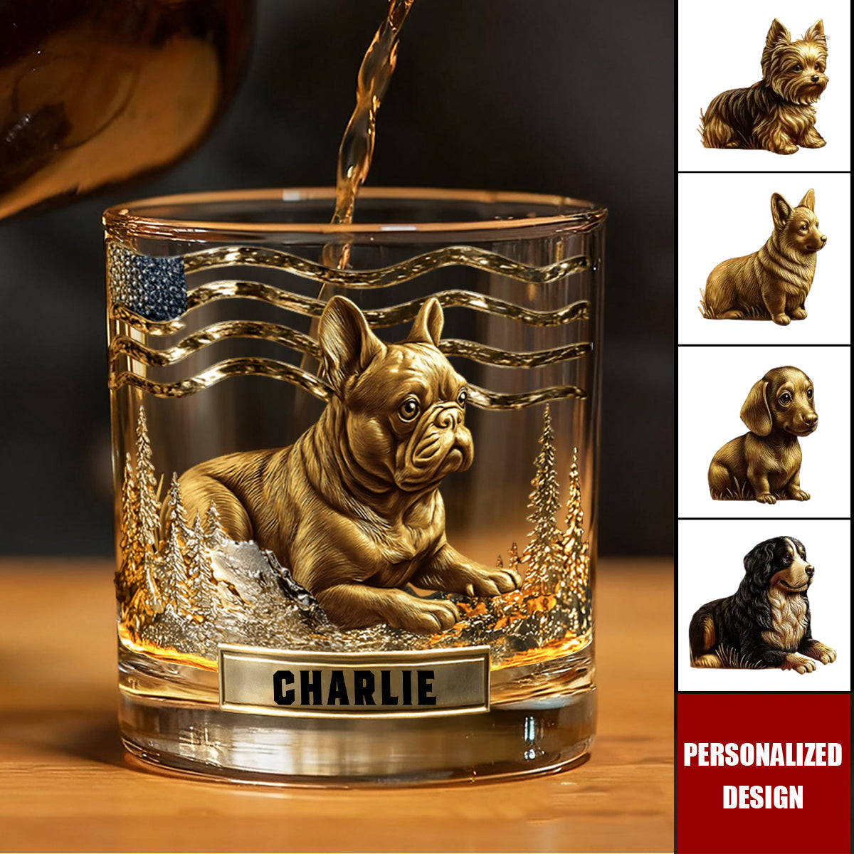 Any Dog Breeds, Personalized Dog Whiskey Glass, Gift For Dog Lovers