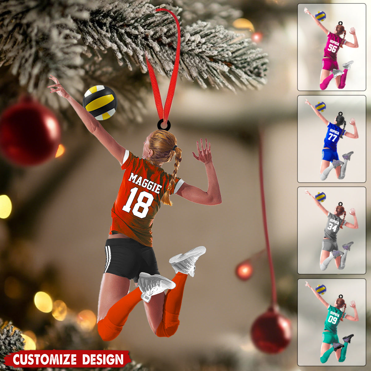 Personalized Volleyball/beach volleyball Acrylic Ornament-Gift For Volleyball Players/Lovers