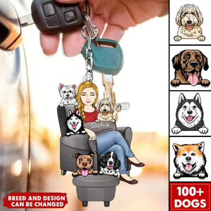 The Crazy Dog Lady Best Dog Mom Ever - Dog Lovers Gift - Personalized Acrylic Keychain