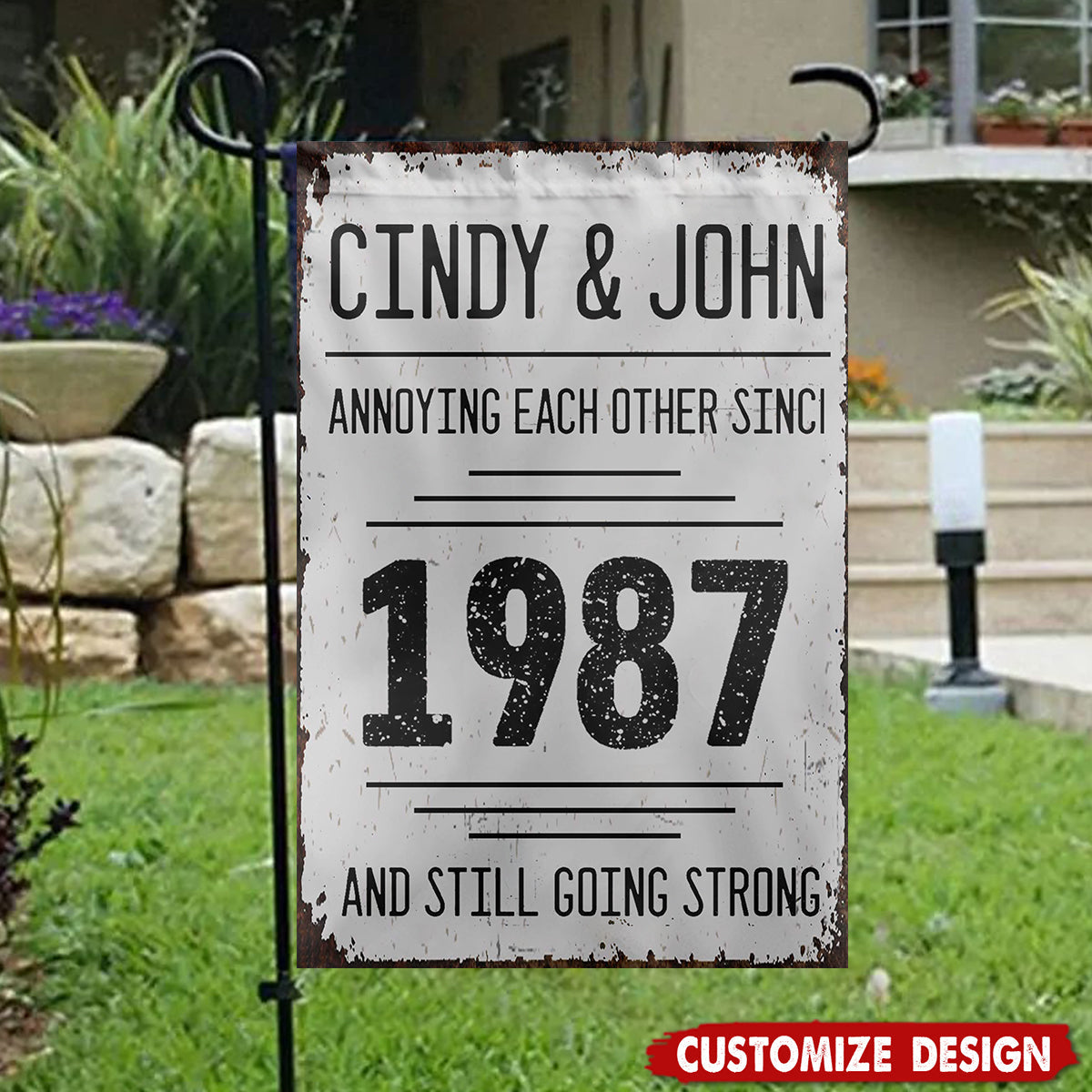 Annoying Each Other Since And Still Going Strong Personalized Flag - Gift For Couples