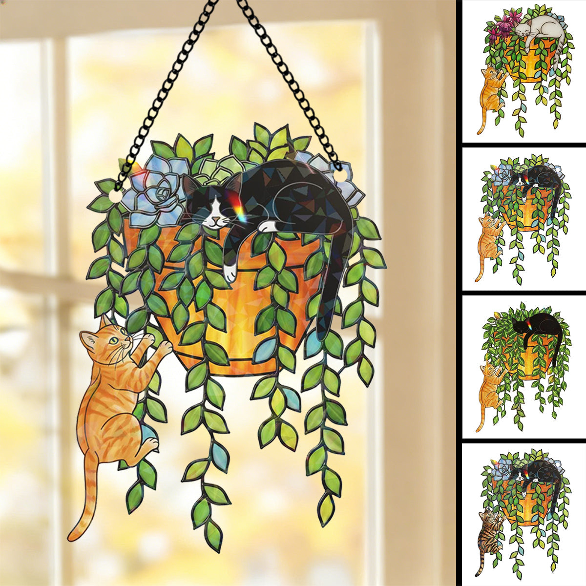 Cat Breed Suncatcher-Holographic Window Hanging for Cat Lovers