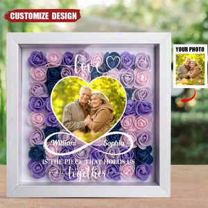 God Knew My Heart Needed You - Personalized Photo Flower Shadow Box