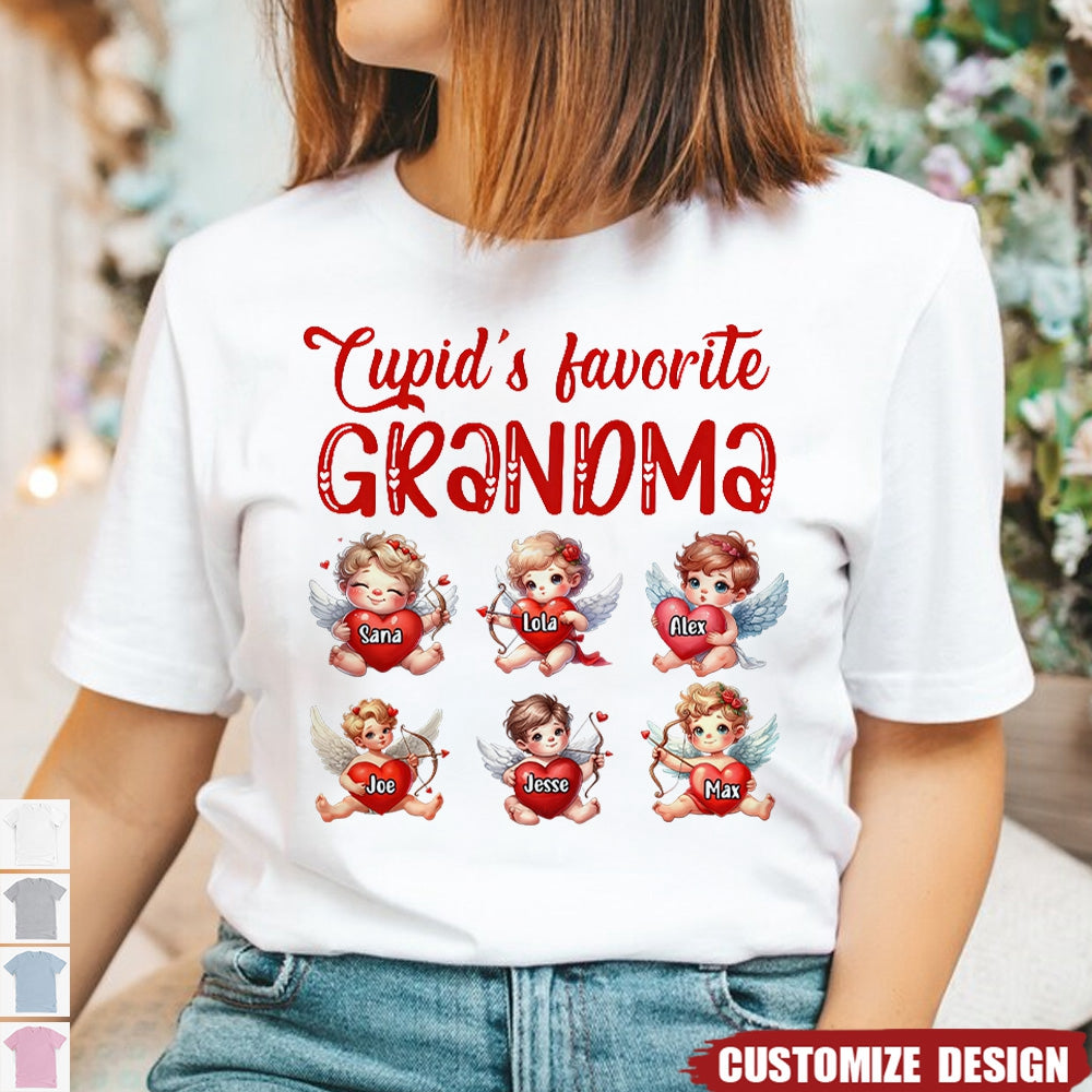Personalized Cupid's Favorite Grandma T-Shirt