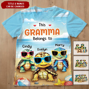 Personalized This Grandma Belongs To All-over Print T-shirt-Gift For Grandma