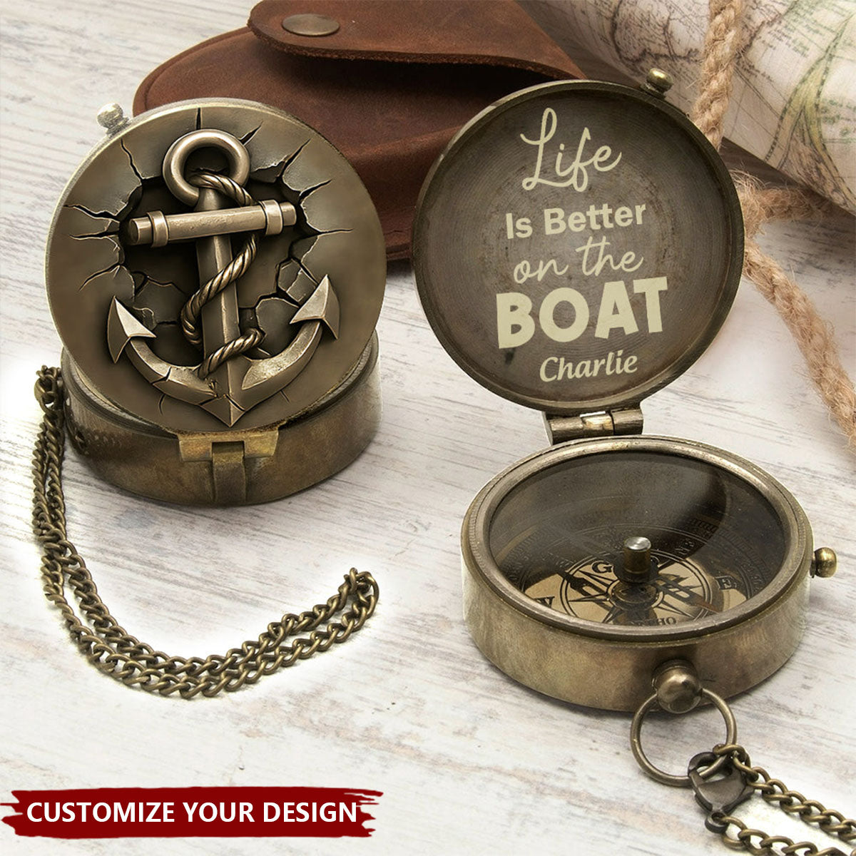 Nautical Marine Life - Personalized Boating Compass