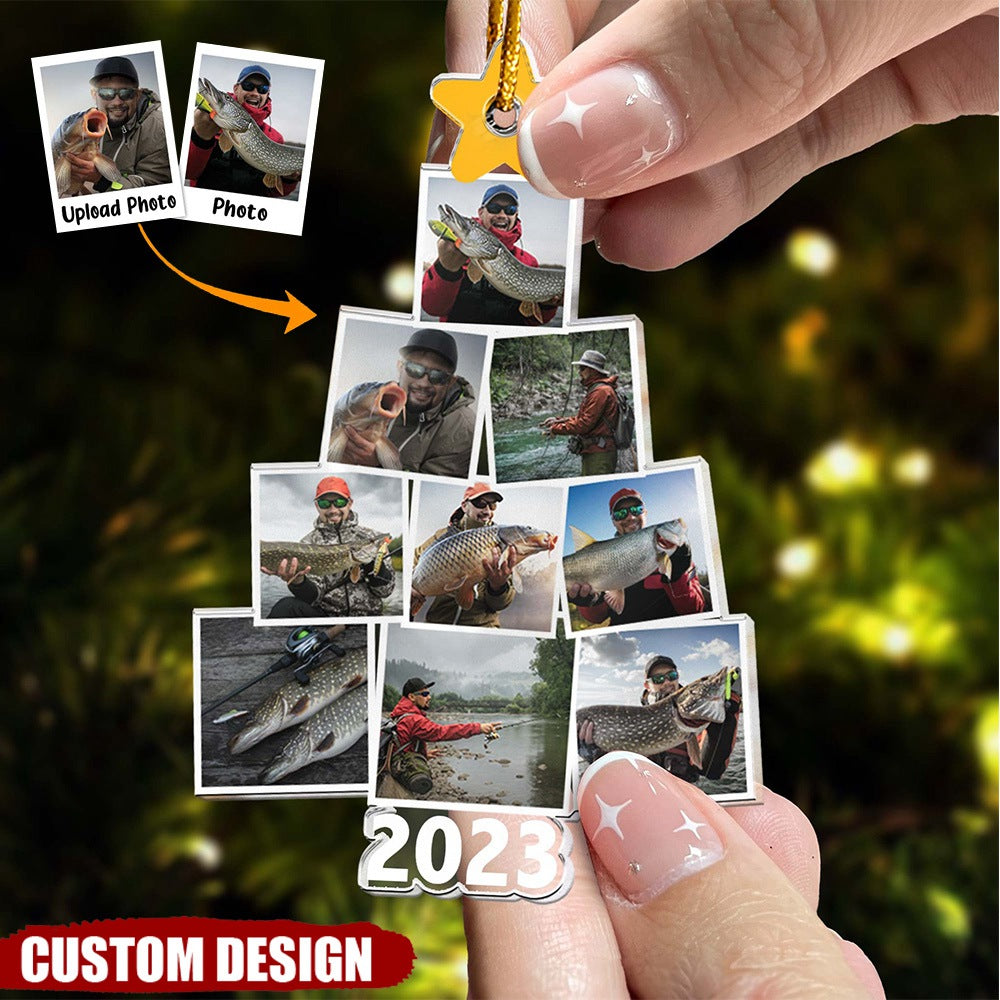 Photo Family-Couple-Pet Tree Christmas - Personalized Acrylic Photo Ornament