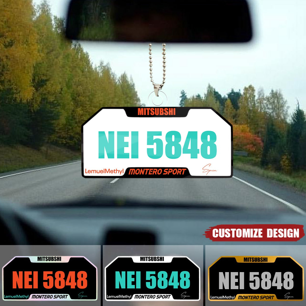 Personalized Plate Acrylic Car Ornament