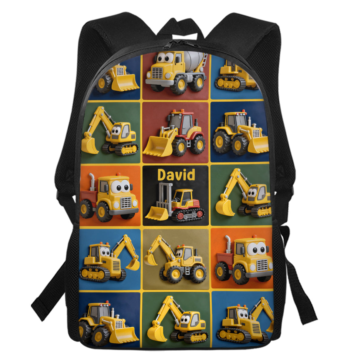 Personalized Construction Machines Kid Backpack