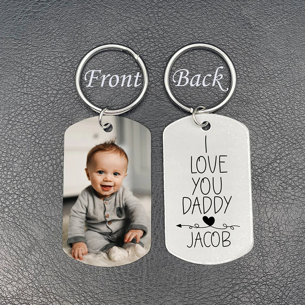 Personalized Photo Keychain Gift For Dad&Mom-i Love You Daddy/Mommy