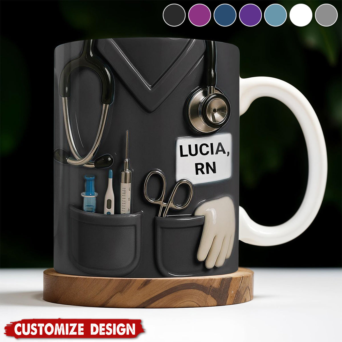Celebrate Everyday Heroes, Stethoscope And Medical Instruments - Personalized Coffee Mug - Perfect Gift For Nurses