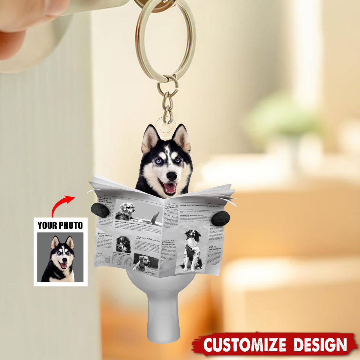 Important meeting - Personalized Dog Cat Photo Keychain