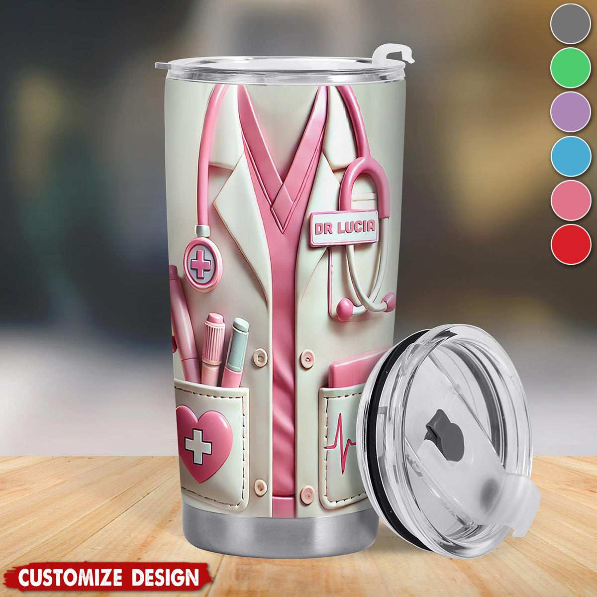 Medical Appreciation Design With Stethoscope - Personalized Stainless Steel Tumbler - Gift For Medical Professionals