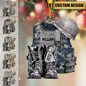 Personalized Camo Custom Name Christmas / Car Acrylic Ornament
