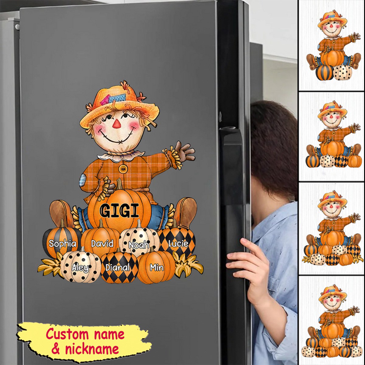 Fall Seasons, Pumpkin Grandma- Mom Personalized Sticker Decal