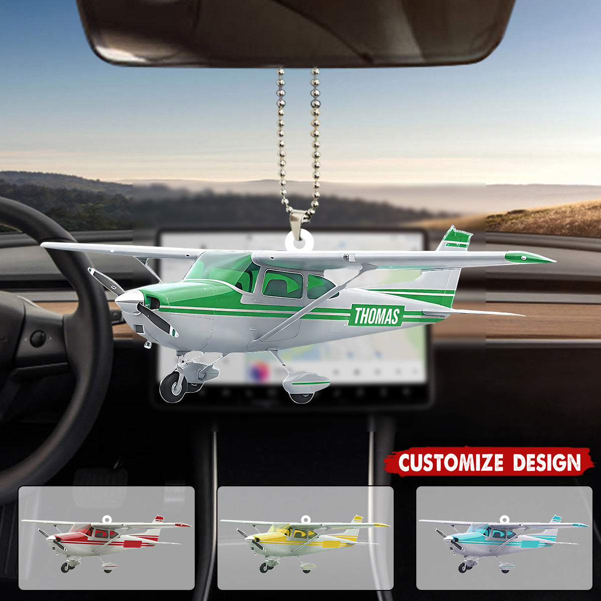 Personalized Airplane Ornament - Gift for Travelers, Aviators & Helicopter Lovers