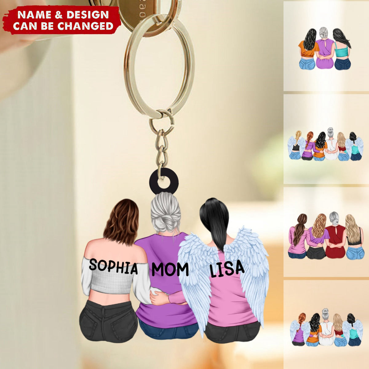 Personalized Mother & Daughter Keychain