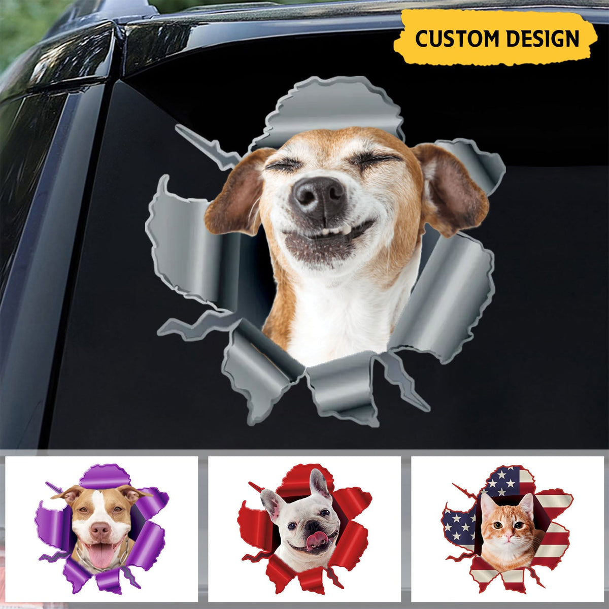 Personalized Peeking Pets Decal - Gift For Pet Lovers