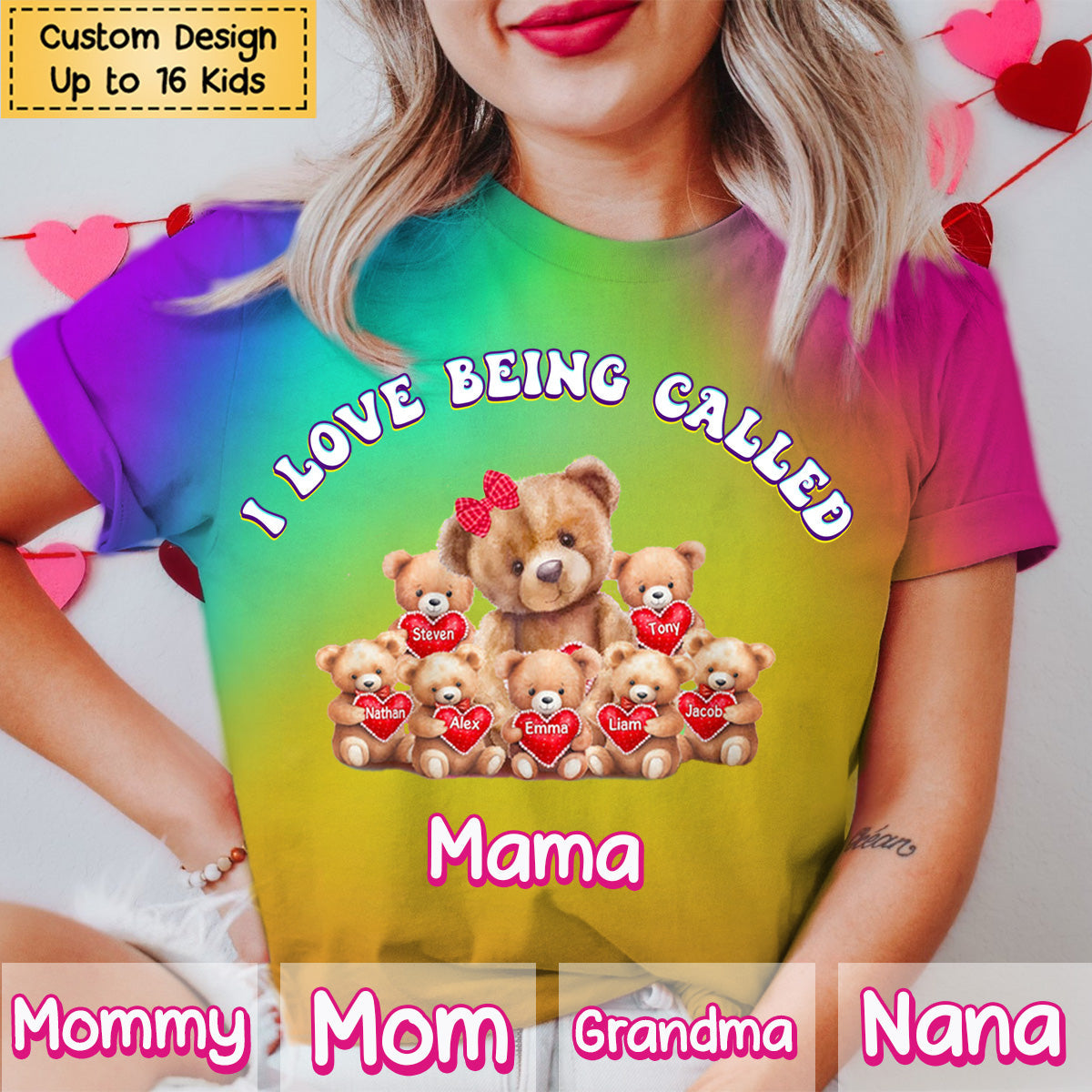 I Love Being Called Mom/Grandma - Personalized 3D T-shirt