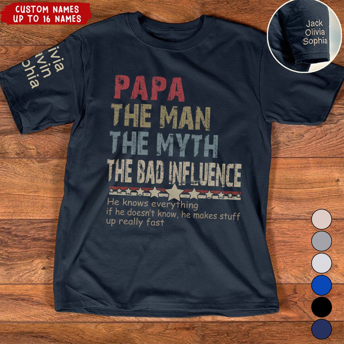 Personalized Papa legend influence T-Shirt