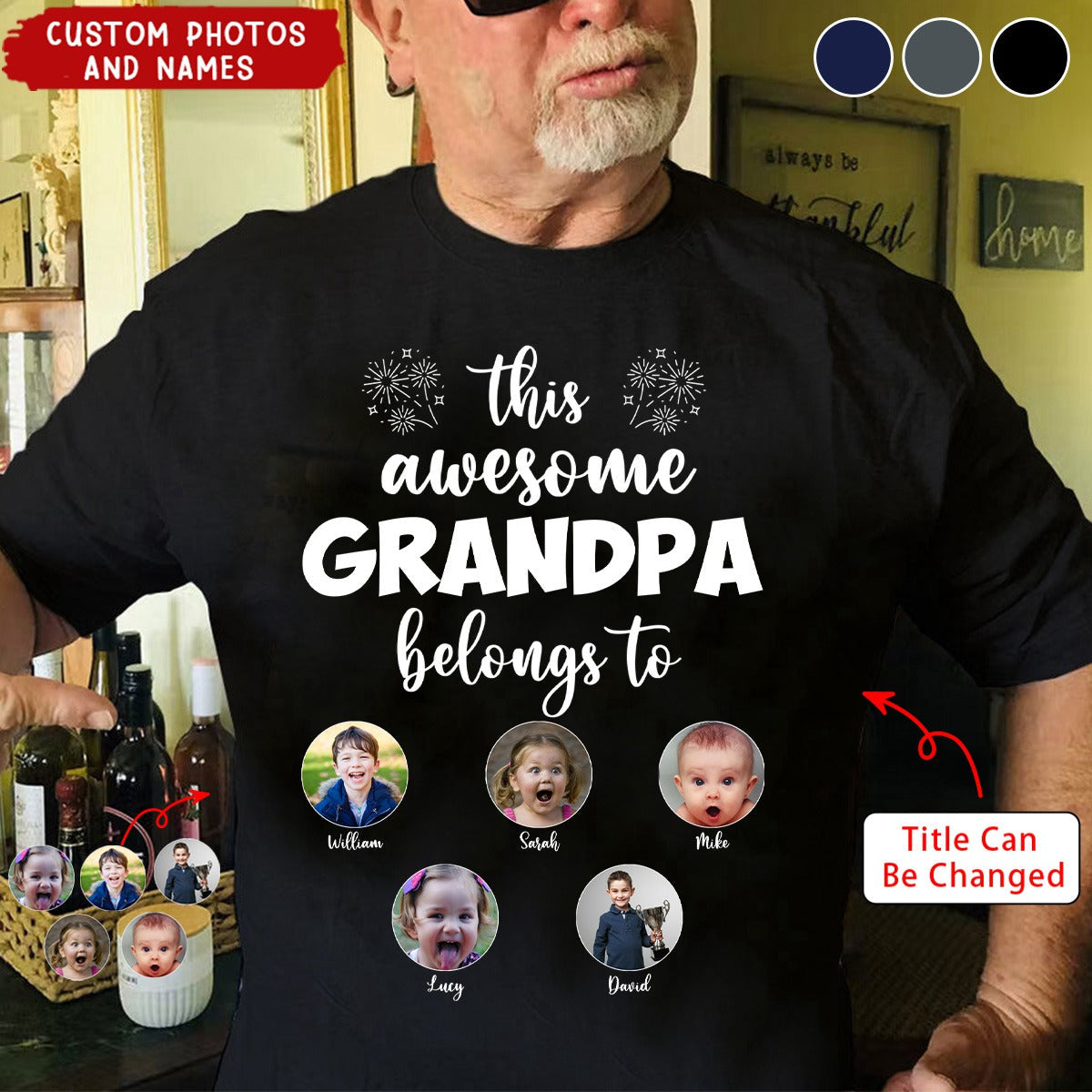 This Awesome Grandpa/Grandma/Dad/Mom Belongs To - Personalized Unisex T-shirt