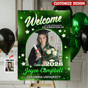 Class Of 2026 Party - Personalized Graduation Welcome Sign - Custom Photo Welcome Sign - Graduation Gifts