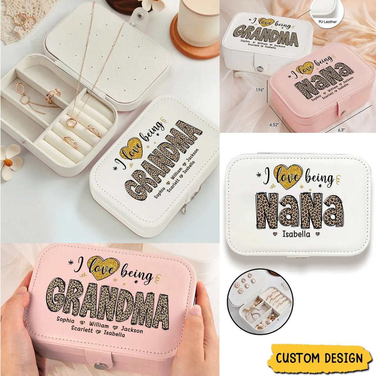 Most Loved Great Grandma - Family Personalized Custom Jewelry Case - Gift For Mom, Grandma
