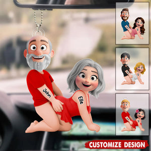 Naughty Personalized Couple Car Ornament - Gifts For Couple