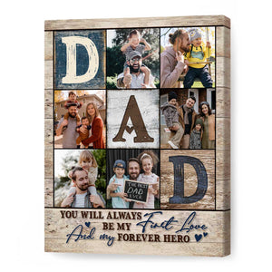 Dad Photo Collage Personalized Poster- Gifts For Dad
