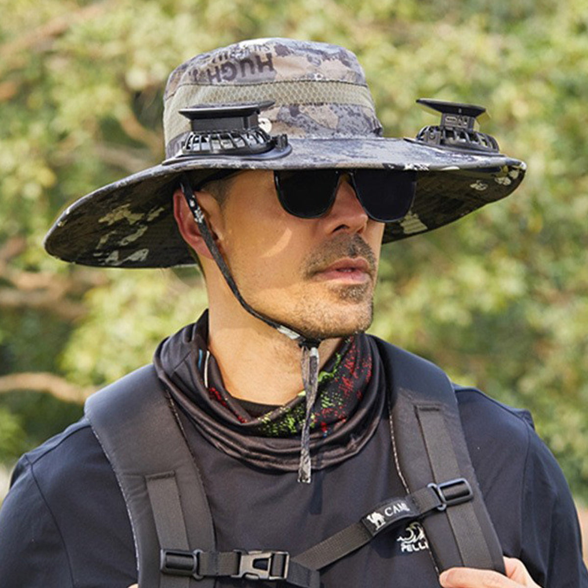 Wide Brim Solar Fan Outdoor Fishing Hat-Solar & USB Charging - Father's Day Gift