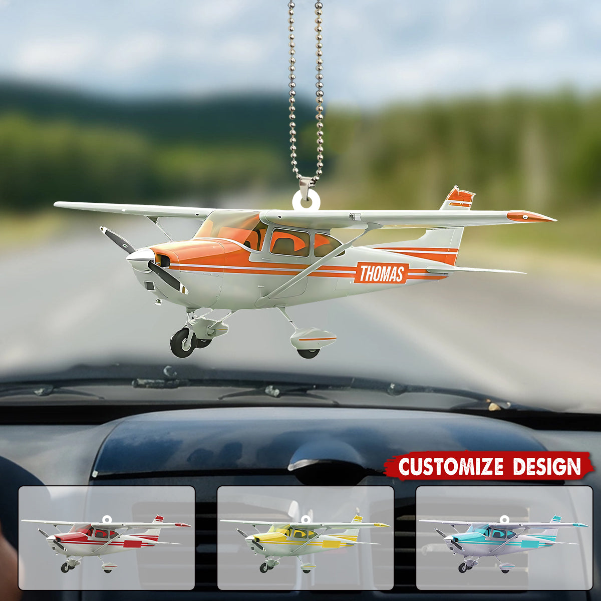 Personalized Airplane Ornament - Gift for Travelers, Aviators & Helicopter Lovers
