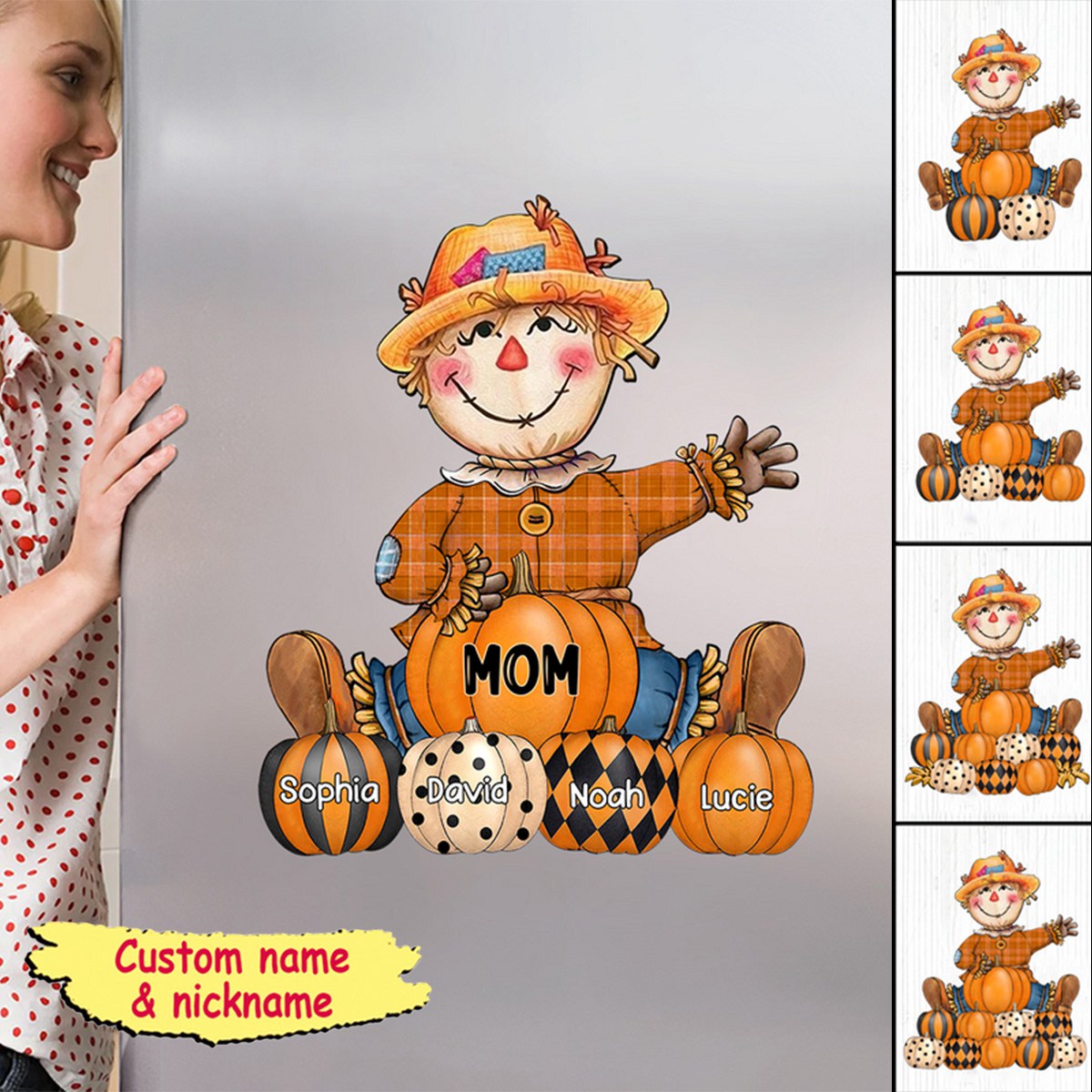Fall Seasons, Pumpkin Grandma- Mom Personalized Sticker Decal