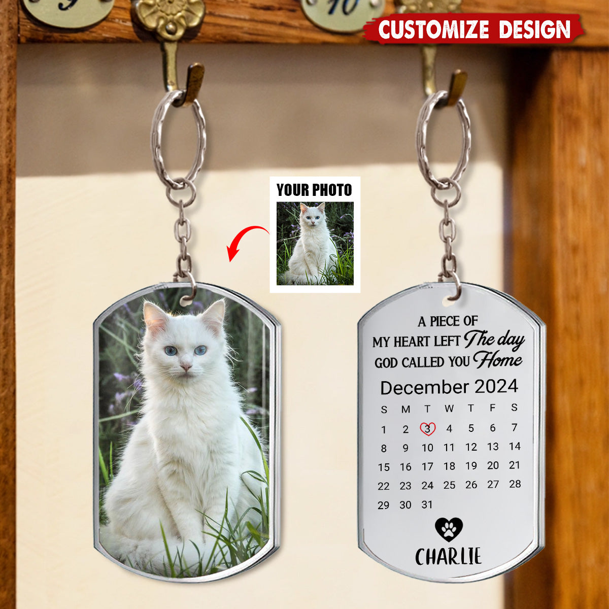 Custom Photo A Loyal Heart Never Fades-Memorial Personalized Keychain-Gift For Pet Lover