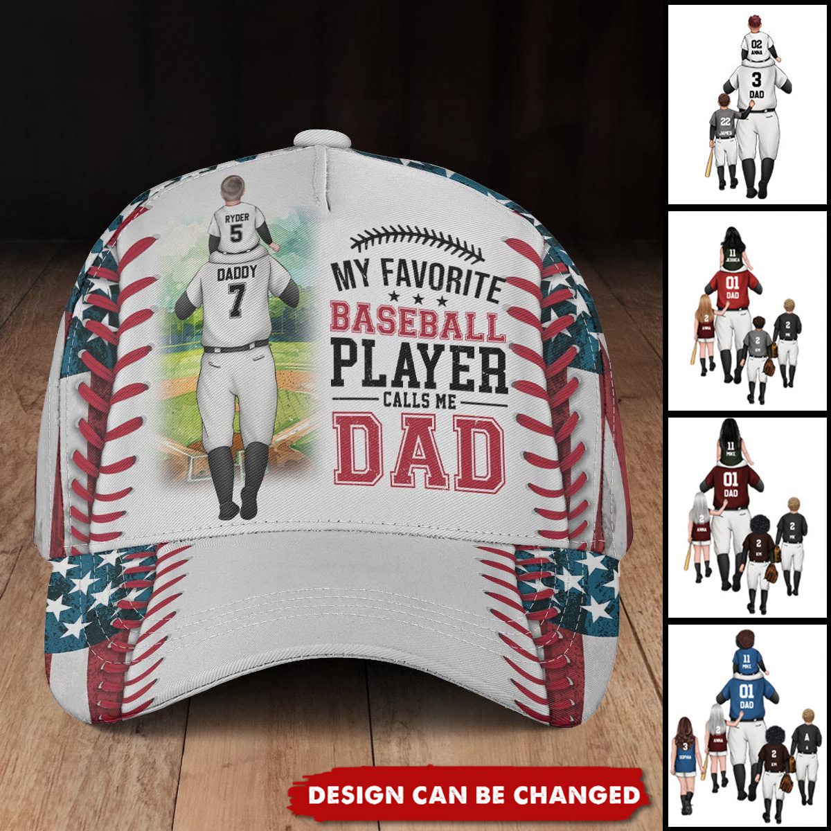 My Favorite Player Calls Me Dad/Grandpa - Personalized Baseball Kids & Dad/Grandpa Classic Cap