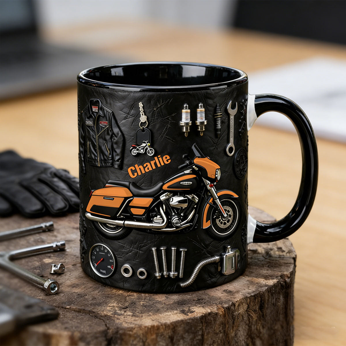 Motorcycle Personalized Biker Accent Mug