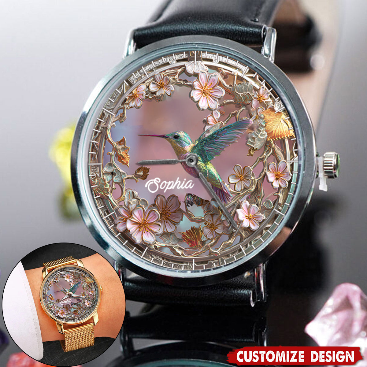 Beautiful Hummingbird - Personalized Hummingbird Women Hand Watch