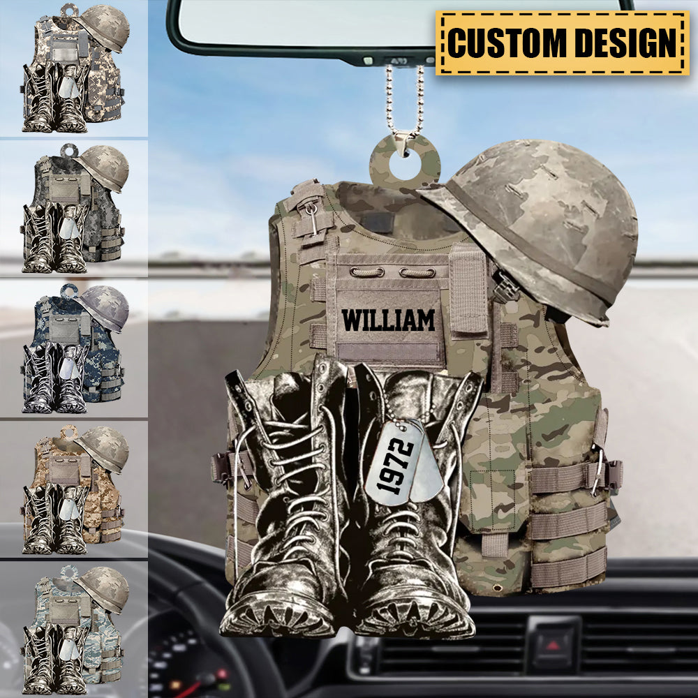 Personalized Camo Custom Name Christmas / Car Acrylic Ornament