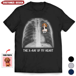 Text X-ray Of My Heart Personalized T-Shirt, Gift For Dog Love