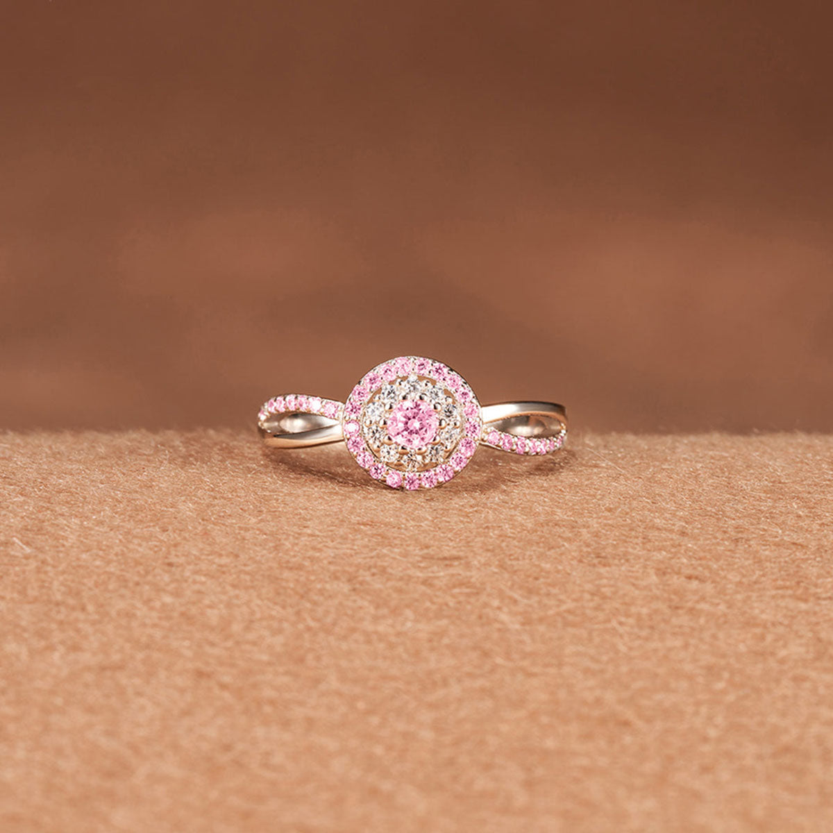 Raise Awareness Of Breast Cancer Keep Going - Pink Circle Ring