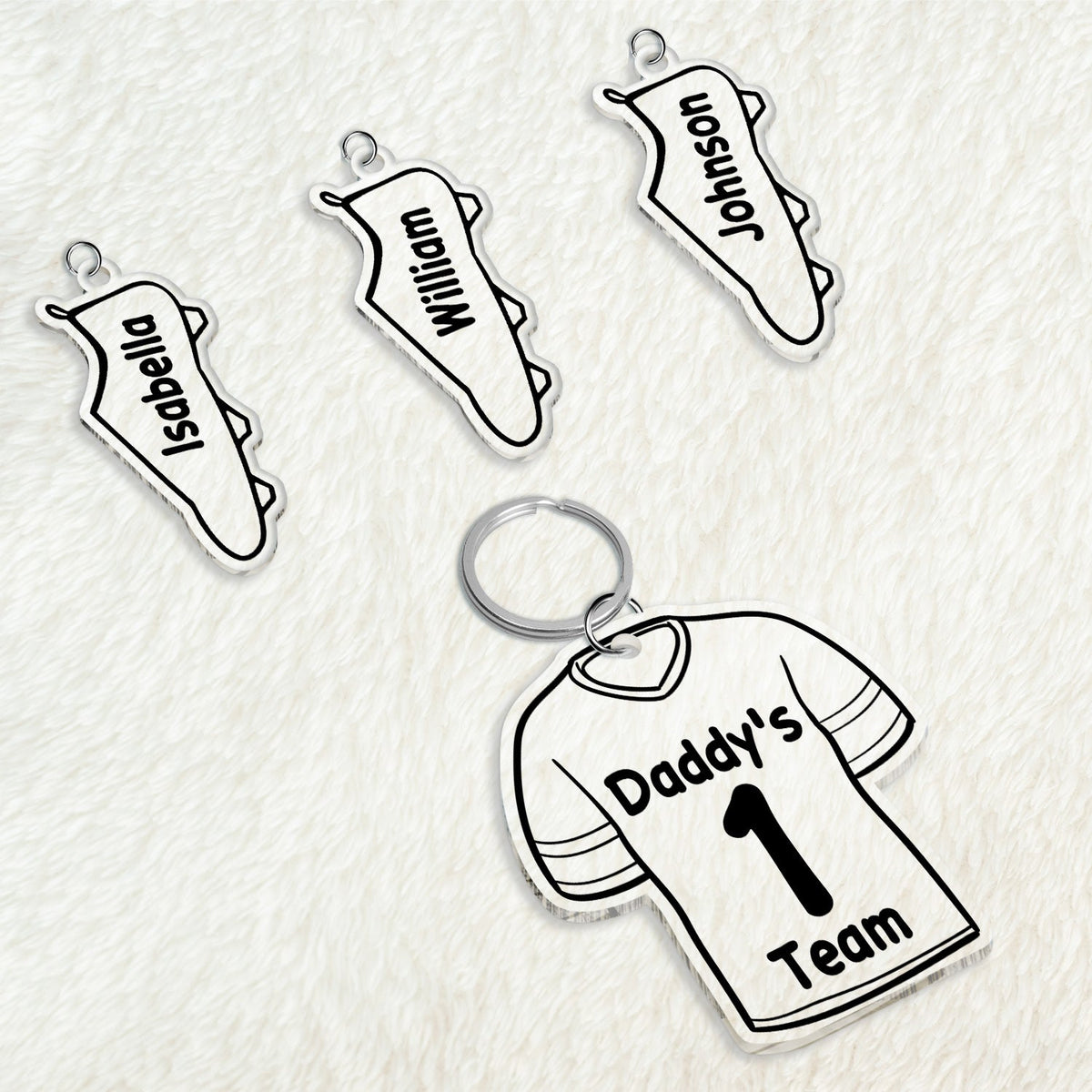 Daddy's Team - Gift For Father, Dad - Personalized Acrylic Tag Keychain