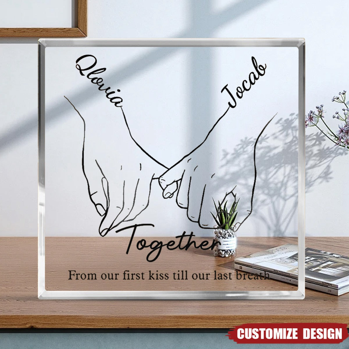I Love You Forever & Always - Couple Personalized Square Shaped Acryli ...