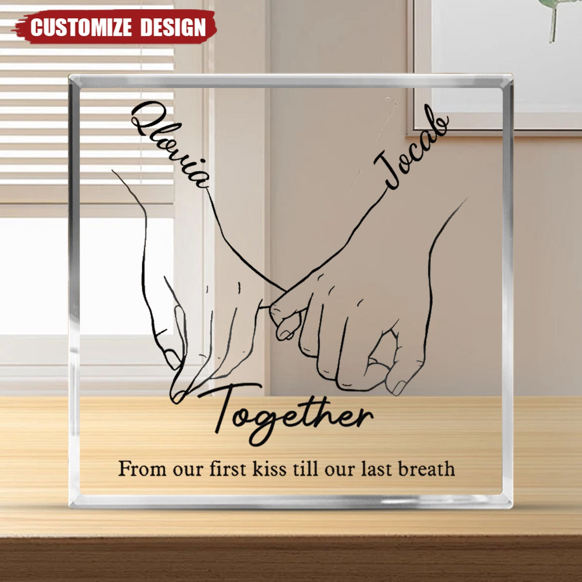 I Love You Forever & Always - Couple Personalized Square Shaped Acrylic Plaque