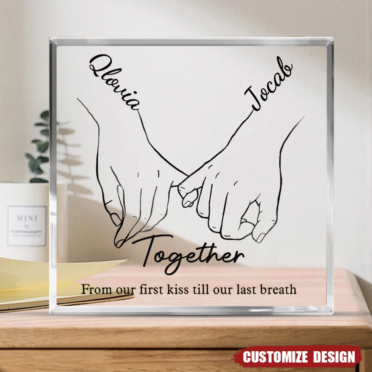 I Love You Forever & Always - Couple Personalized Square Shaped Acrylic Plaque