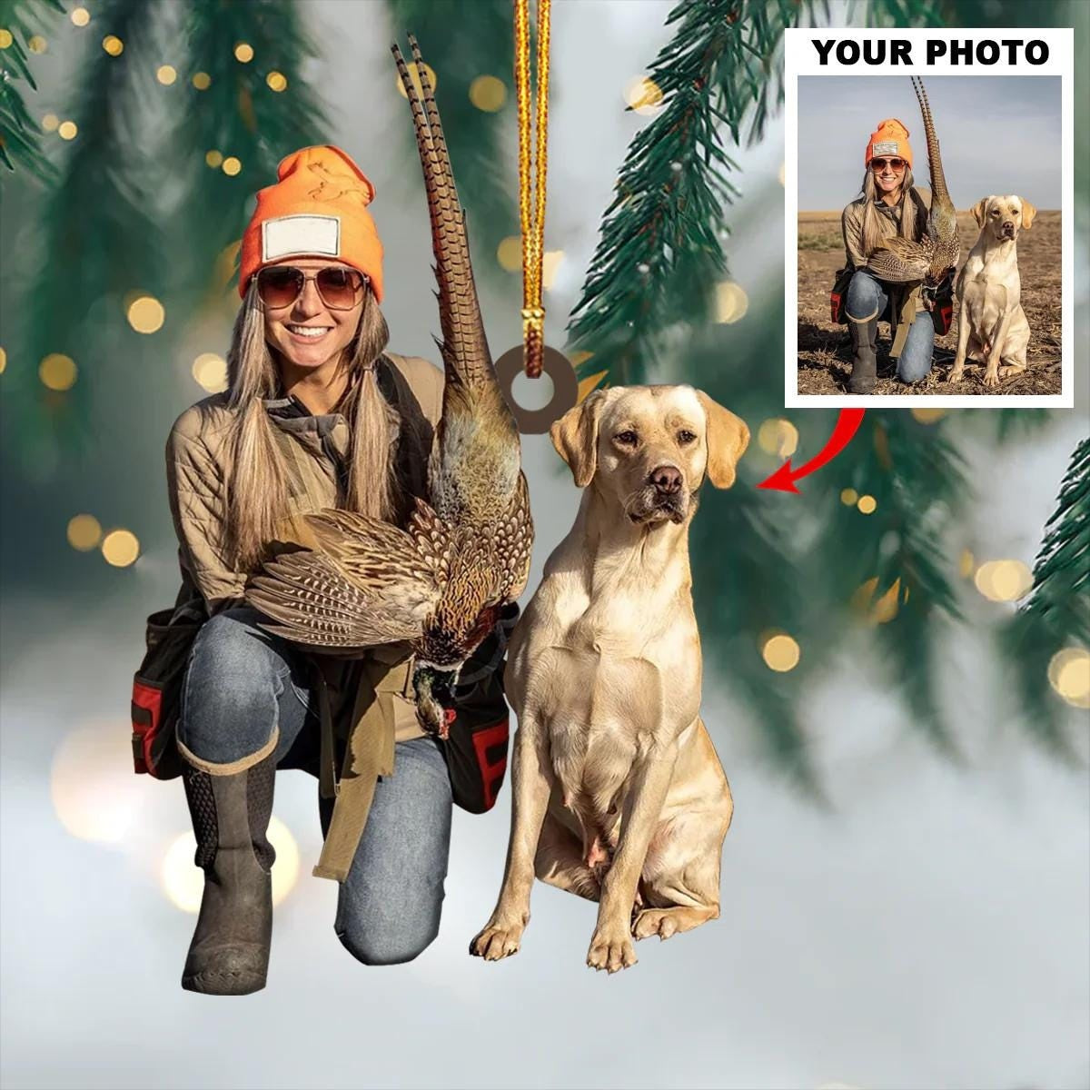 Personalized Upload Photo Hunting Christmas Ornament