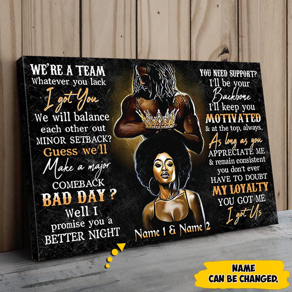 Personalized Canvas Gift For Couple - Custom Gifts For Couple - We Are A Team Poster Canvas