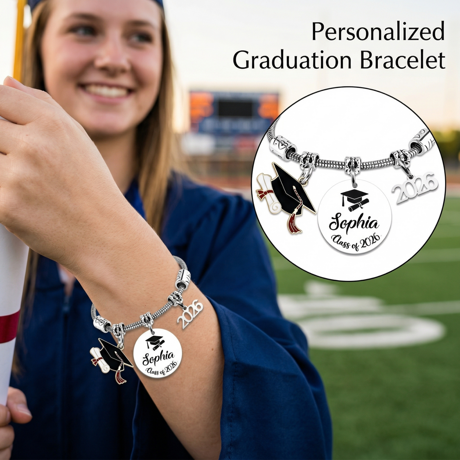 Personalized 2026 Graduation Bracelet - Graduation Gift For Graduates