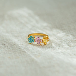 The Dog Mom Dog Paws 1-5 Personalized Birthstones Ring - Gift For Dog Lovers