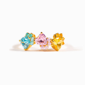 The Dog Mom Dog Paws 1-5 Personalized Birthstones Ring - Gift For Dog Lovers