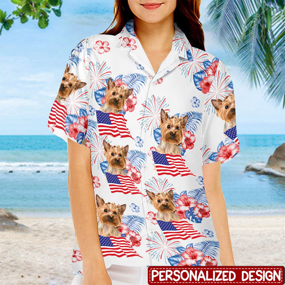 Personalized Unisex Patriotic Tropical Hawaiian Aloha Shirt