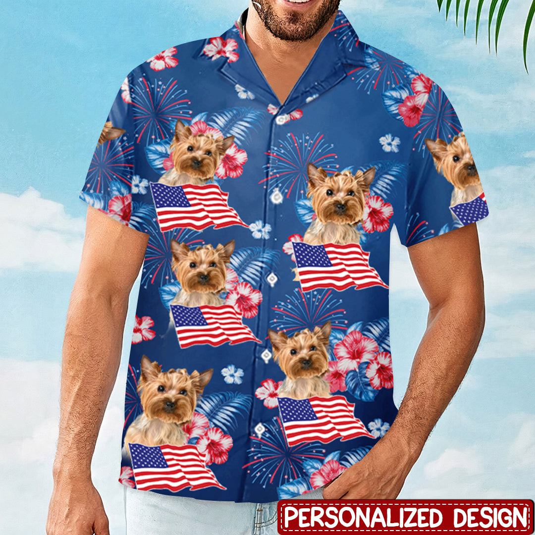 Personalized Unisex Patriotic Tropical Hawaiian Aloha Shirt