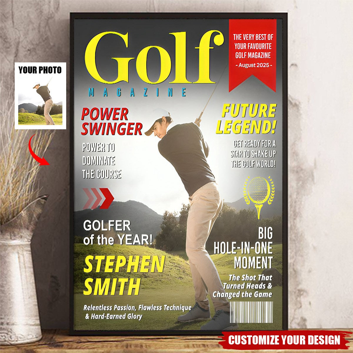Personalized Golf Magazine Cover Poster - Unique Gift for Golf Lovers